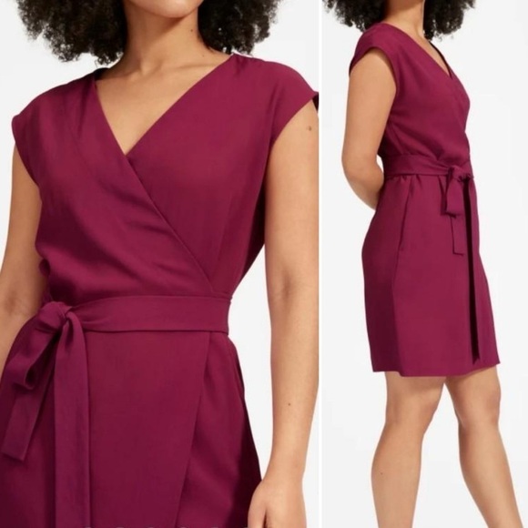 Everlane GoWeave Wrap Dress in Berry - Picture 3 of 13